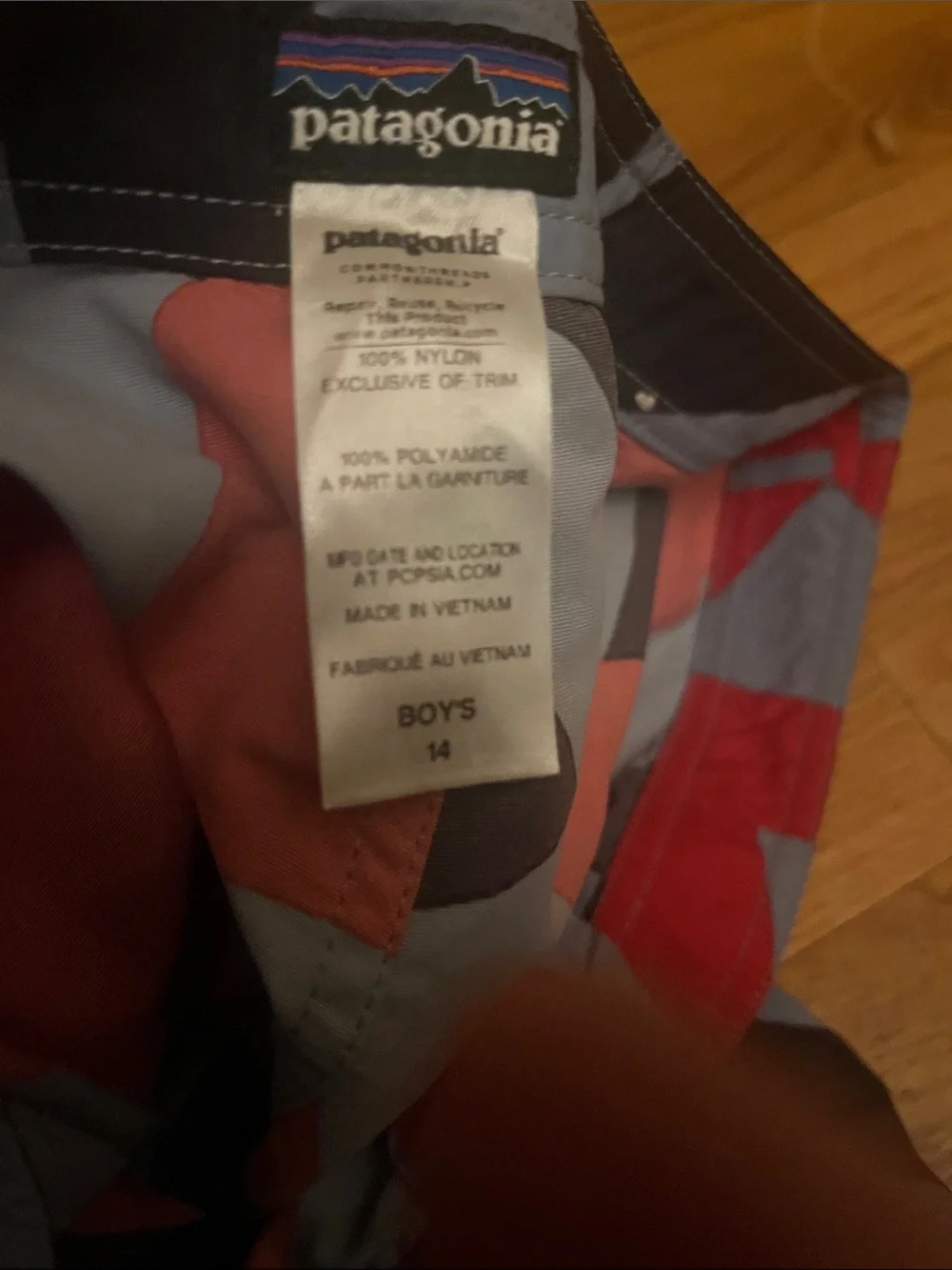 Patagonia Men's Red, Gray & Black Geometric Swim Board Shorts